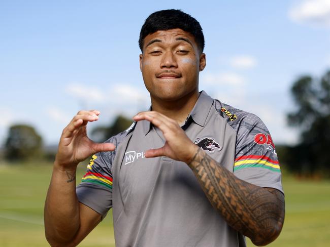 Embargoed for Friday 4 October , DAILY TELEGRAPH OCTOBER 1, 2024. Penrith Panthers Brian To'o at the Panthers Rugby League Academy ahead of the Grand Final. Picture: Jonathan Ng