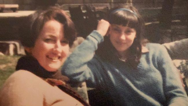 Georgie Parker at age 13 with her mum Rosie.