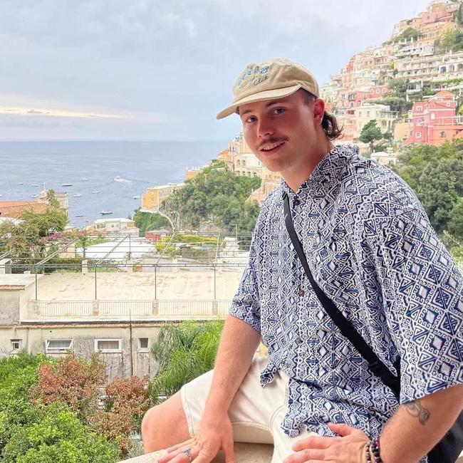 Liam Hampson, pictured in Positano just days before his death. Picture: Instagram/@hampo101