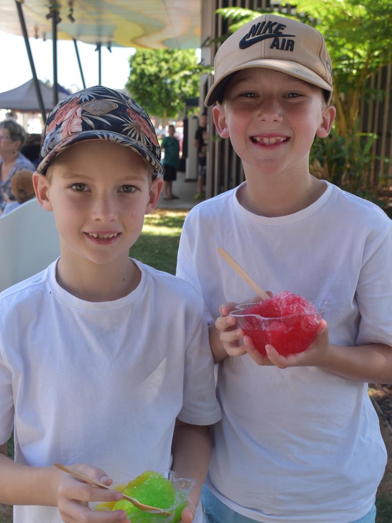 Asher Lucht and Oliver Lucht at Spring Vibes at the Nicholas Street Precinct, Ipswich. Photos: Georgie Walker