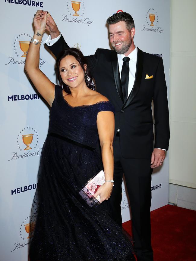 Marc Leishman and wife Audrey were excited to be at the black tie event. Picture: Mark Stewart.