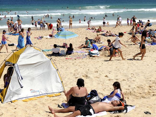 Crowds flocked to the Central Coast beaches during the recent hot weather. Punters on Soldiers Beach Norah Head.