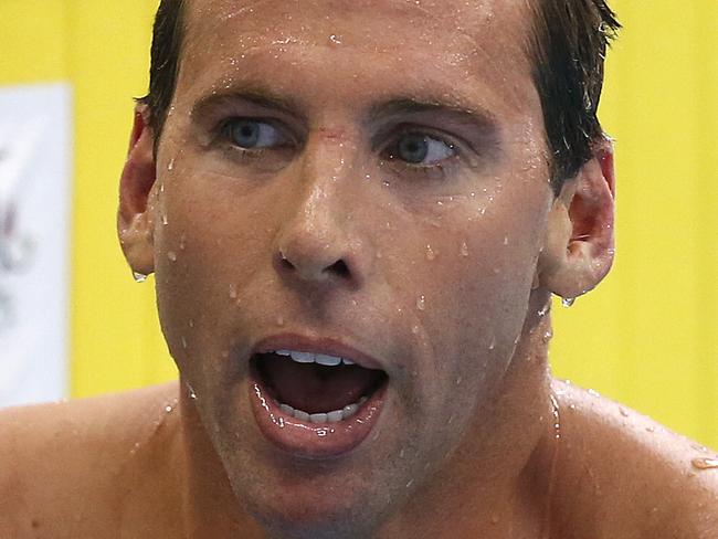 08/04/16 - Australian Swimming Championships Semi Finals and Finals. Grant Hackett finishes his career in the 200 freestyle. Picture Dean Martin