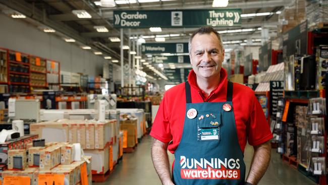 Mike Schneider, managing Director of Bunnings, sees plenty of projects for around the home for Australians to take on as the east coast is blanketed by a wet and cold spring. Picture: Peter Mathew