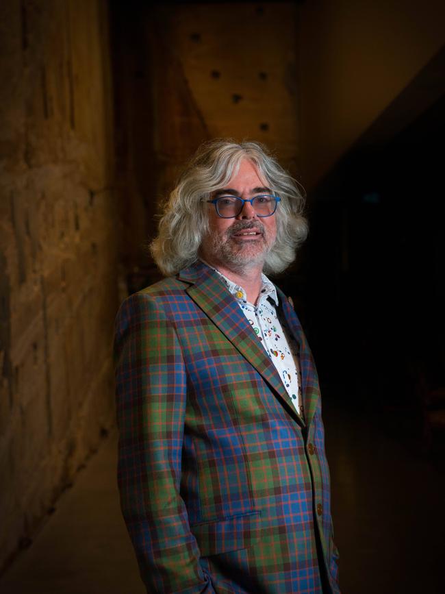 David Walsh pictured in his gallery MONA in Tasmania. Picture: Matthew Newton