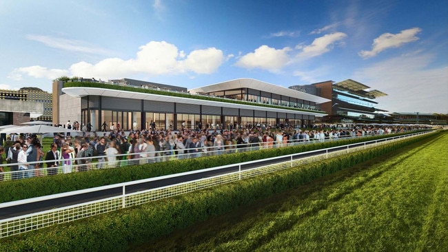 The proposed Winx Stand would give patrons better facilities on race days. Image: Cox Architecture