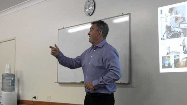 SDA Qld director Peter Marles speaking at the housing forum. Picture: Laura Blackmore