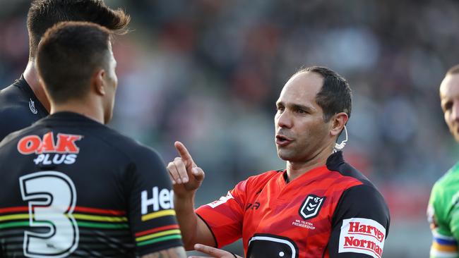 The referees’ union says their members will officiate games when the NRL resumes on Thursday. Picture: Brett Costello