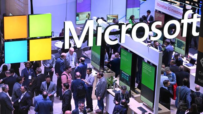 Microsoft is one of the so-called “Magnificent Seven” US tech stocks. Picture: AFP