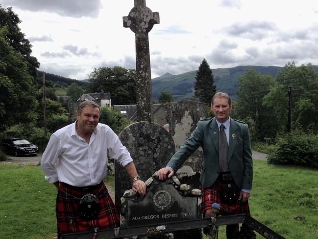 Scottish-Tasmanian journalist Charles Wooley with Tasmanian Honorary Consul for the United Kingdom, Frank McGregor. Picture: Supplied