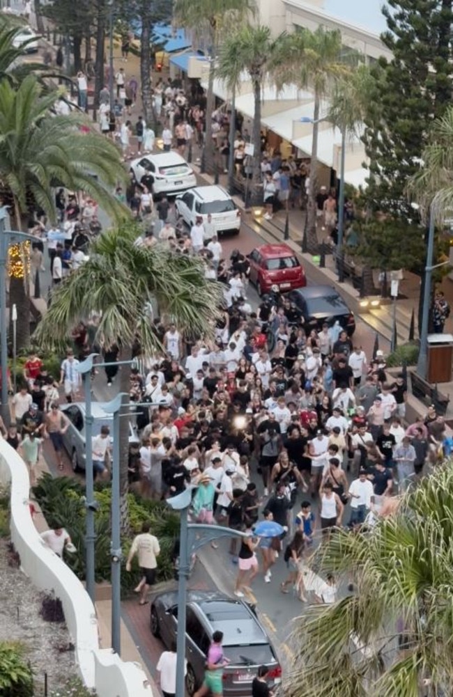 Schoolies flock to see YouTuber IShowSpeed in Surfers Paradise.