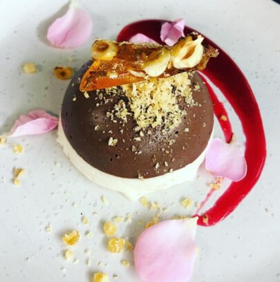 You Came Again West End, top deck mousse with raspberry couli and hazelnut praline. Picture: Instagram