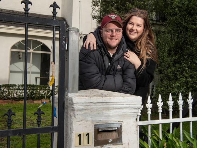 14-07-2023 Mel and Tim Graham have just purchased their first house in Newtown. Picture: Brad Fleet