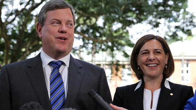 Newly elected Opposition leader Tim Nicholls won the leadership spill and Deb Frecklington will be his deputy. Picture: Jack Tran