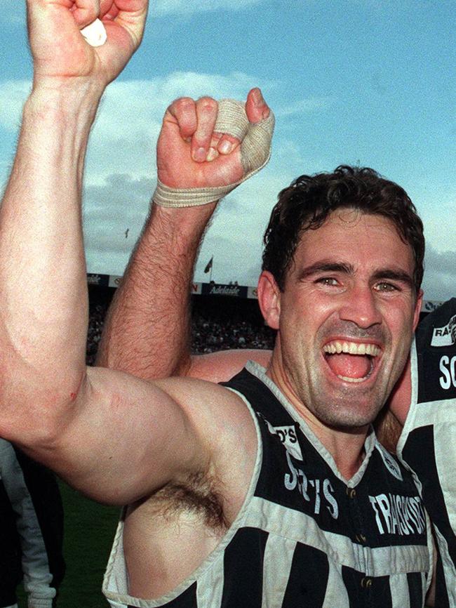 Ginever won seven premierships with the Magpies. Picture: Advertiser Files