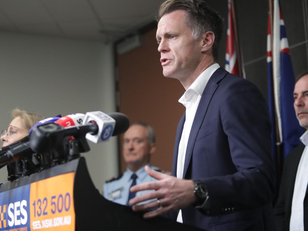 NSW Premier Chris Minns addresses the media from the RFS HeadQuarters in Sydney. Picture: Christian Gilles / NewsWire
