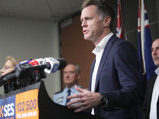 NSW Premier Chris Minns addresses the media from the RFS HeadQuarters in Sydney. Picture: Christian Gilles / NewsWire