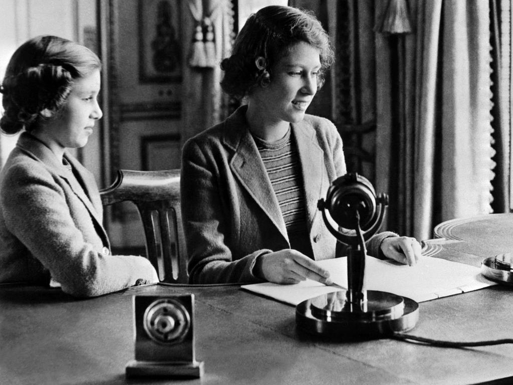 The royal sisters send message during the BBC's children program to the children who were being evacuated because of the World War II. Picture: AFP