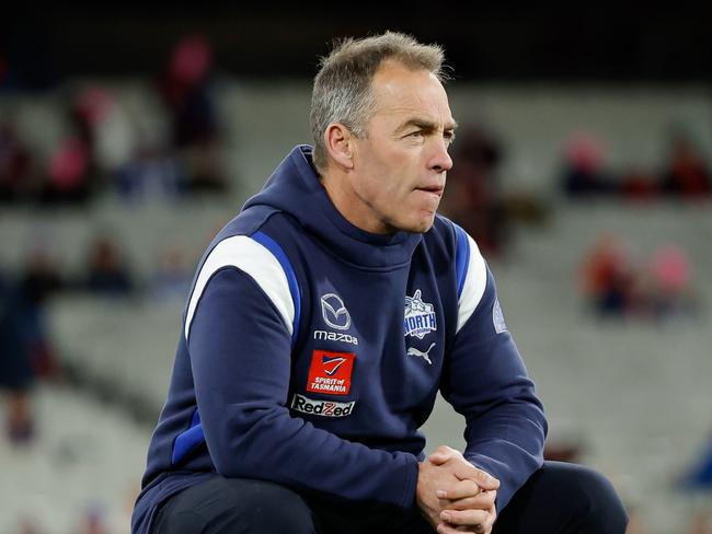 MELBOURNE, AUSTRALIA - JUNE 22: Alastair Clarkson, Senior Coach of the Kangaroos is seen before the 2024 AFL Round 15 match between the Melbourne Demons and the North Melbourne Kangaroos at The Melbourne Cricket Ground on June 22, 2024 in Melbourne, Australia. (Photo by Dylan Burns/AFL Photos via Getty Images)