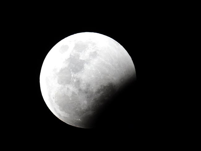 The start of the lunar eclipse from Macedon, Victoria. Picture: Jay Town