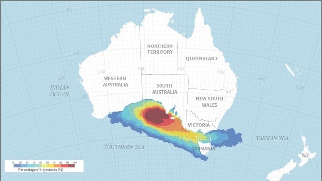 Modelling of the slick spread from a potential oil-drilling disaster by Laurent C.M. Lebreton for the Wilderness Society.