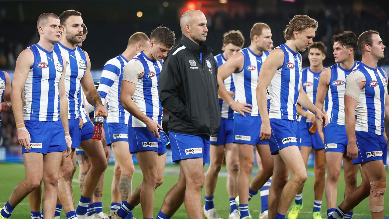 Ben Cunnington was subbed out of the game. Picture: Michael Willson/AFL Photos via Getty Images