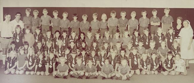 Staff and students on the first day of St Francis Xavier Catholic Primary School on January 28, 1975.