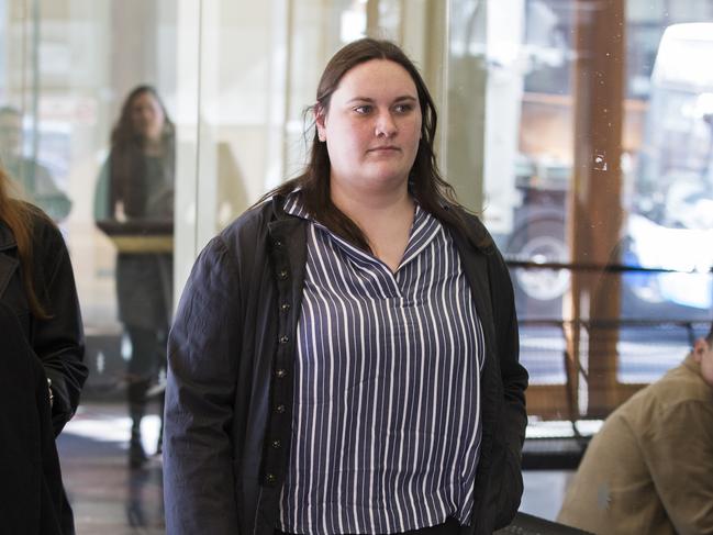 Genevieve Horsley, 20, entering Downing Centre Court, made the drug deals through a Facebook page that pretended to sell vegetables. Picture: Dylan Robinson