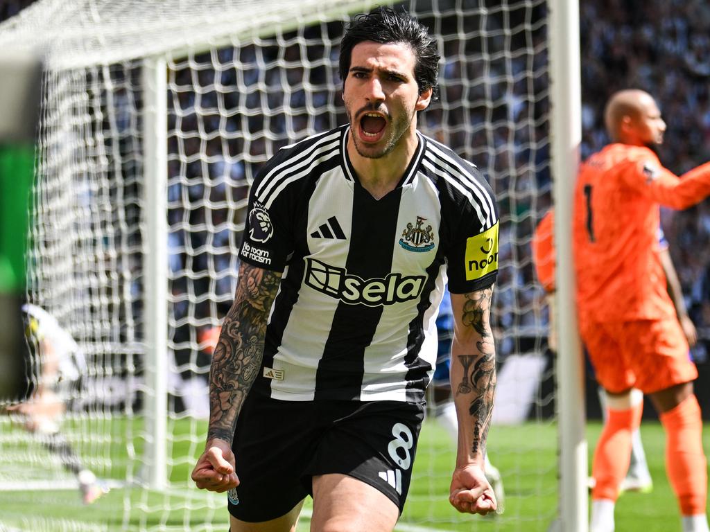 Newcastle United's Sandro Tonali gave his team an early upper hand. Picture: AFP