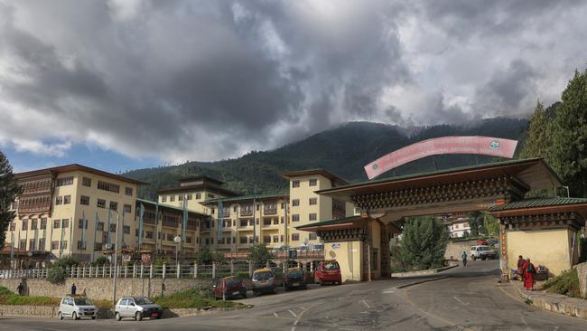 The hospital in Thimphu, the largest city in Bhutan. Thimphu is the fourth highest city on the planet by altitude at more than 2500m. Picture: Alex Coppel