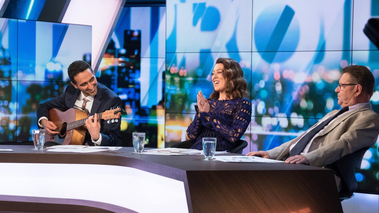 Waleed Aly, Gorgi Coghlan (pictured with Waleed Aly and Steve Price) announced her departure in July. Picture: Channel 10