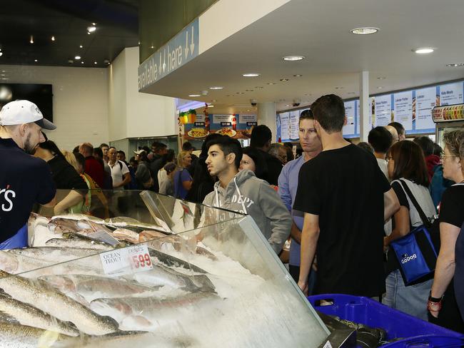 Crowds searching for seafood on Good Friday last year. Picture: John Appleyard