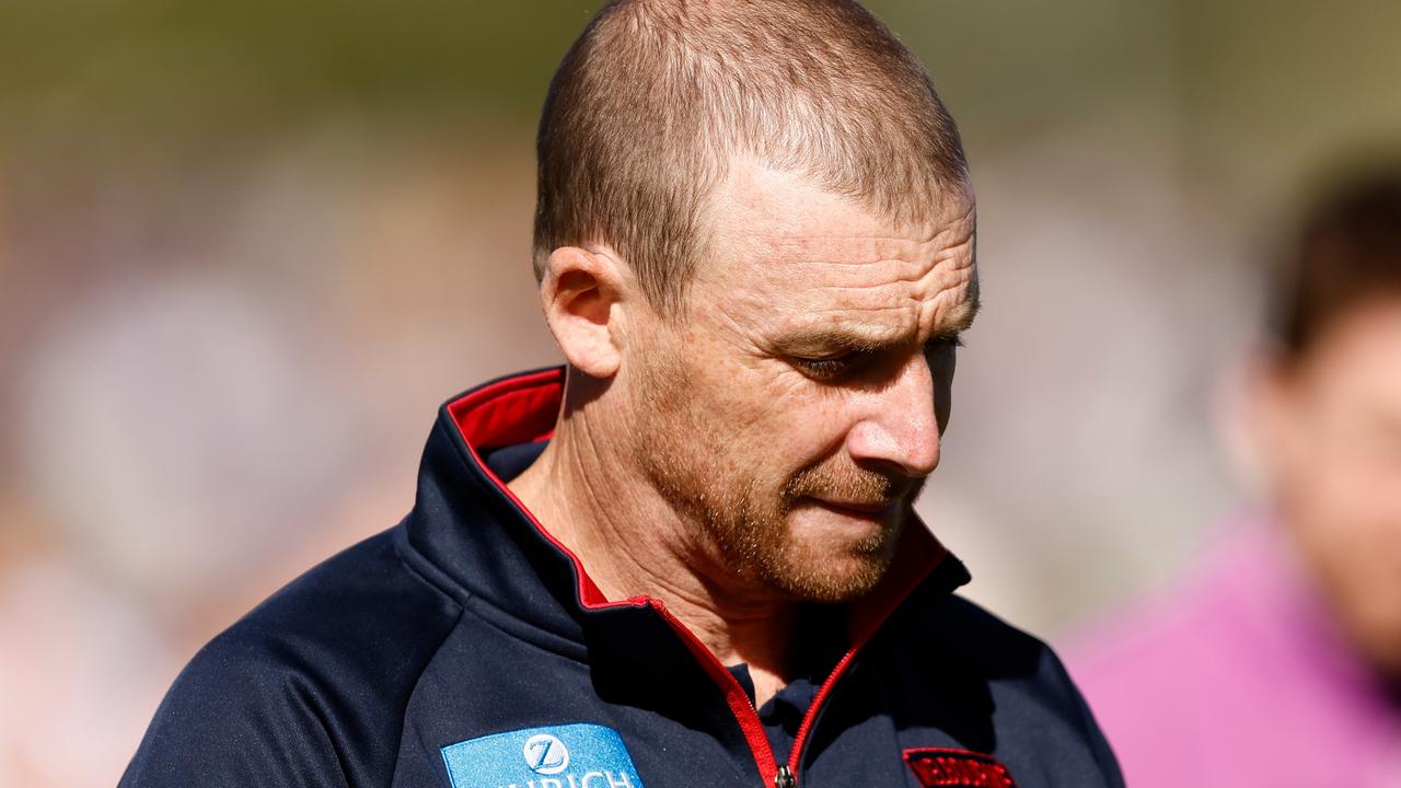 Melbourne coach Simon Goodwin says the players have an opportunity to bounce back. Picture: Michael Willson/AFL Photos via Getty Images