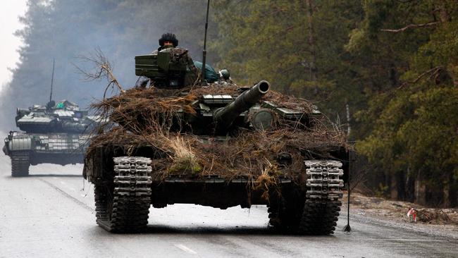 Ukrainian tanks on the move. Picture: AFP