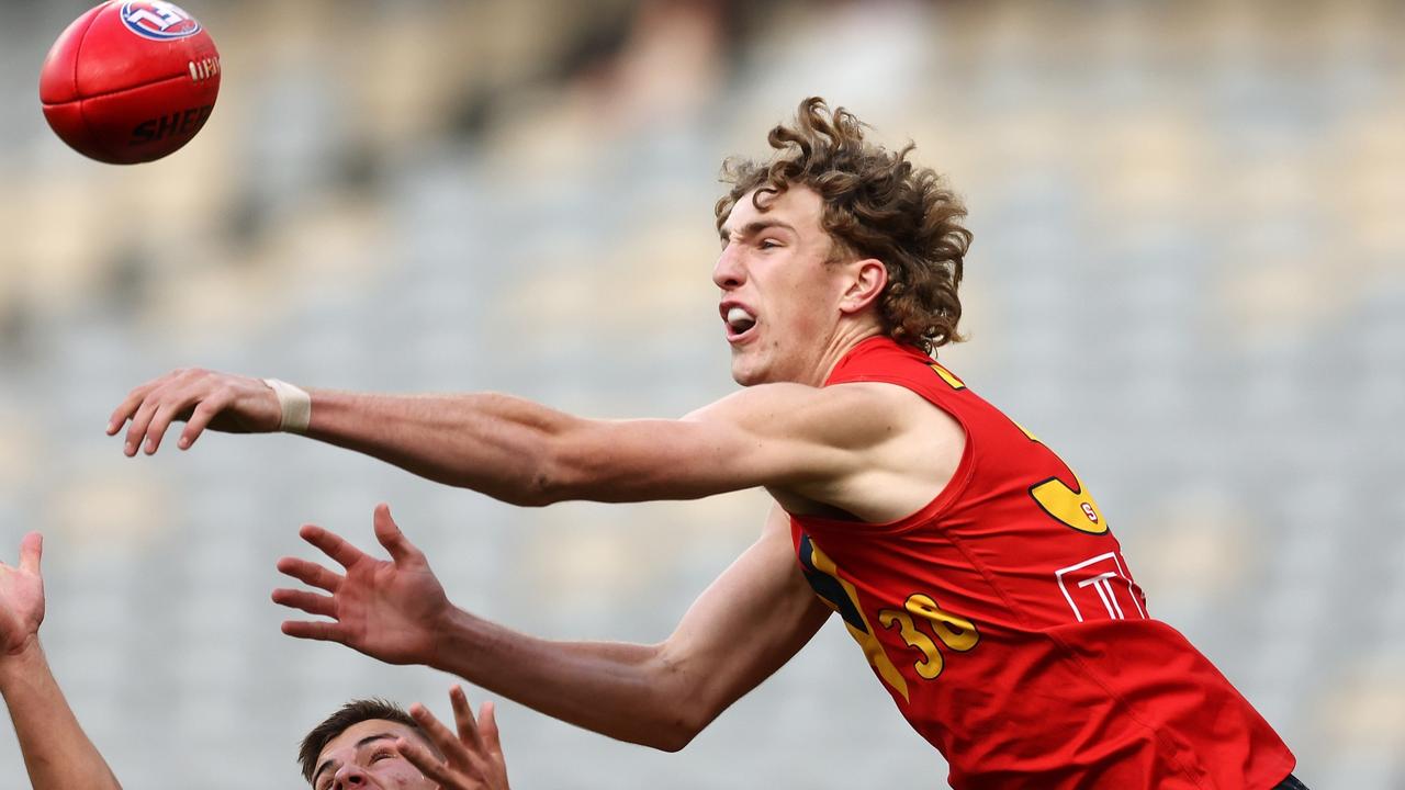 Taylor Goad in action for South Australia against Western Australia at this year’s AFL under-18 championships. Picture: Will Russell/AFL Photos via Getty Images