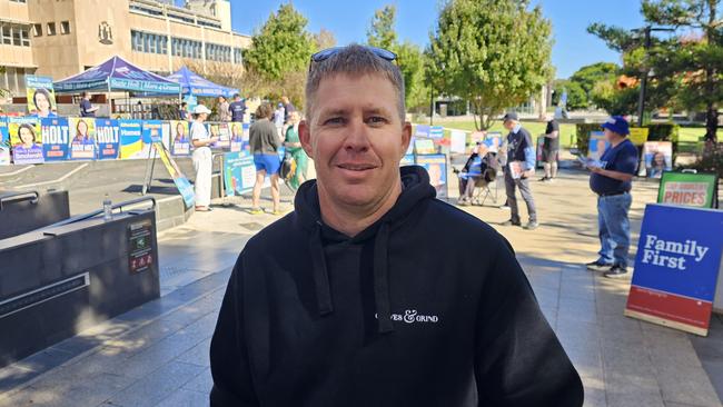 Pre-pollers in the seat of Groom in Toowoomba. Ben voted for Garth Hamilton of the LNP.