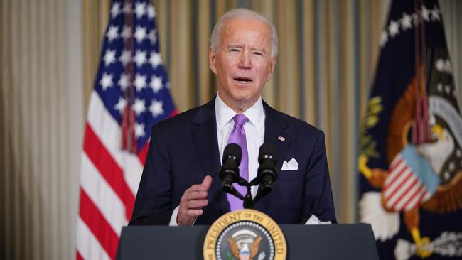 US President Joe Biden speaks on racial equity before signing executive orders.