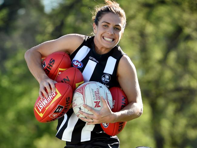 Ash Brazill, Australian netballer who has just been selected by Collingwood to play AFLW. Picture: Jay Town