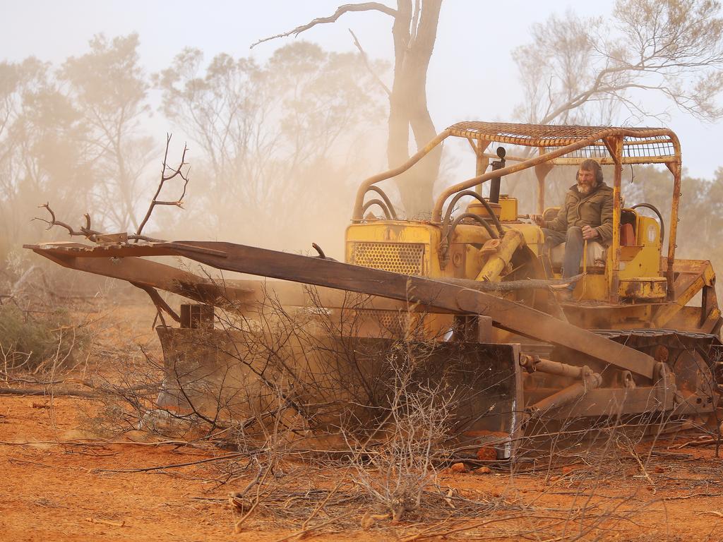 James Foster owns 13,354 hectares, 90km west of Walgett. He has been bulldozing trees for his 2500 merino sheep. Has been on the farm for 56 years but is getting ready to sell. Picture: Sam Ruttyn