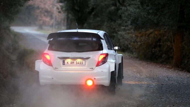 The new Yaris WRC being tested.