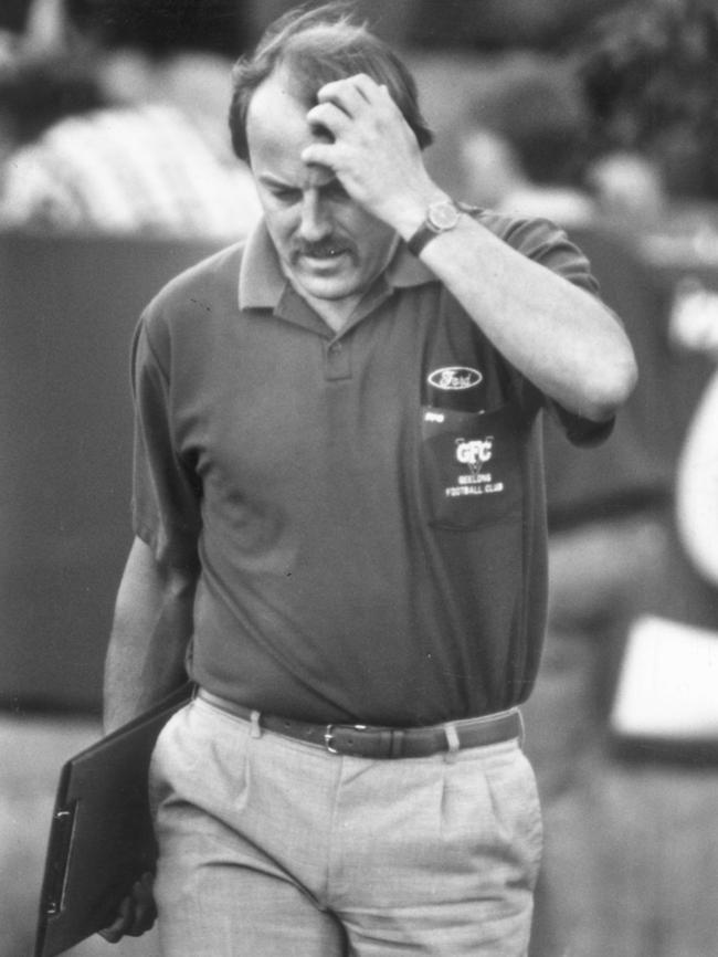 Malcolm Blight shows his frustration in 1990.