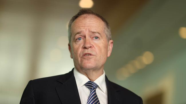 Bill Shorten has wept live on air following the death of Senator Kimberley Kitching. Picture: NCA NewsWire / Gary Ramage