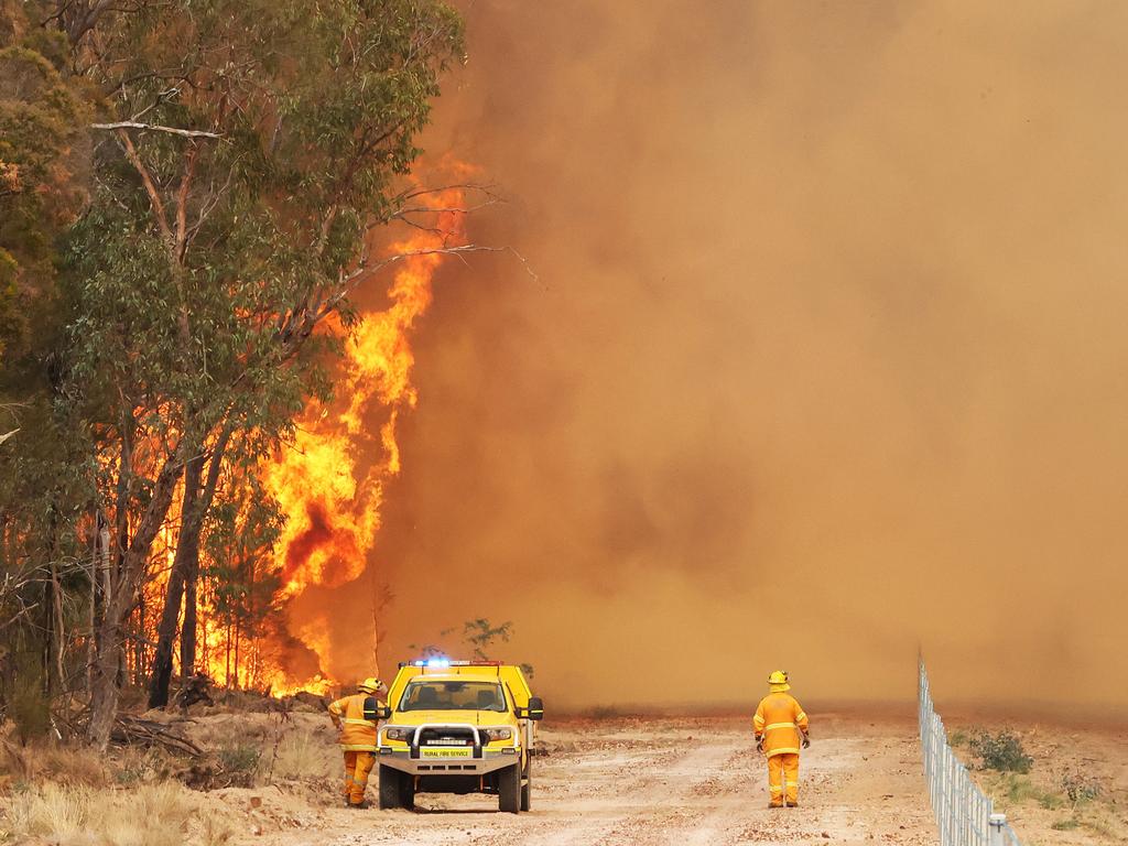 A bushfire rages near Dalby last October.