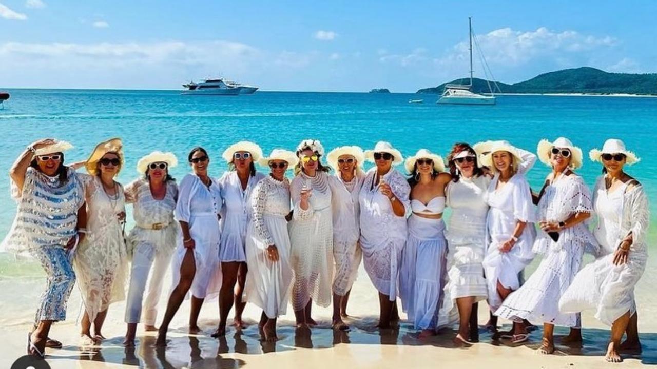 Guests donned their finest all-white outfits for the seafood lunch. Picture: Instagram