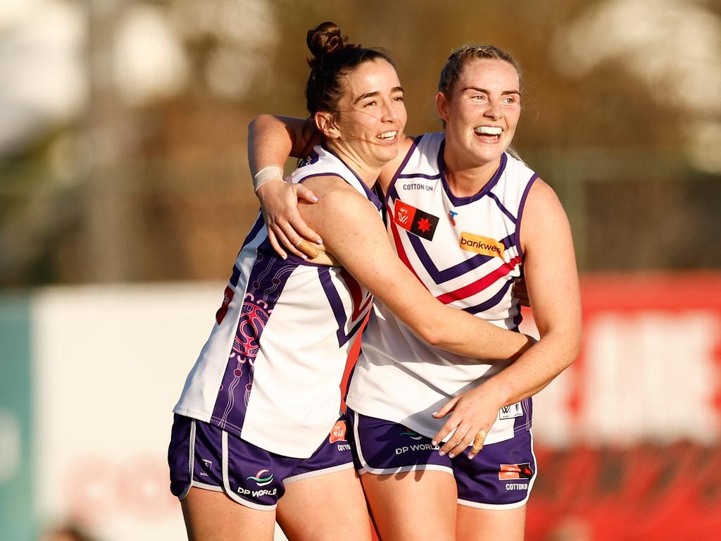 Laura Pugh’s move from defence to attack has sparked Fremantle. Picture: Michael Willson/AFL Photos via Getty Images