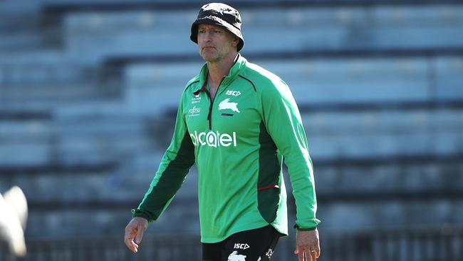 Coach Michael Maguire during South Sydney Rabbitohs training at Redfern ahead of match with the Bulldogs. Picture. Phil Hillyard