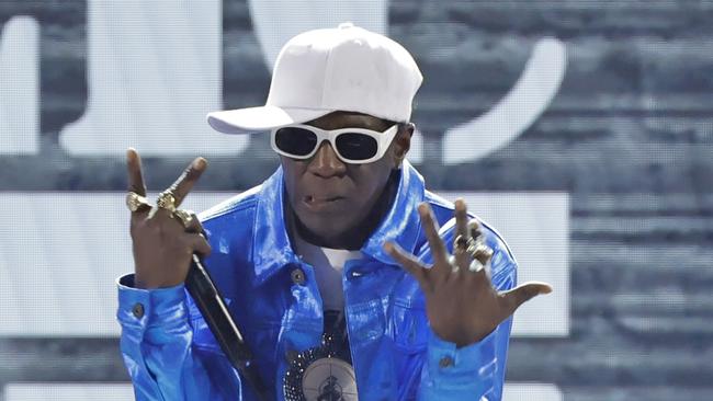 Flavor Flav of Public Enemy performs at the Grammys. Picture: Getty Images