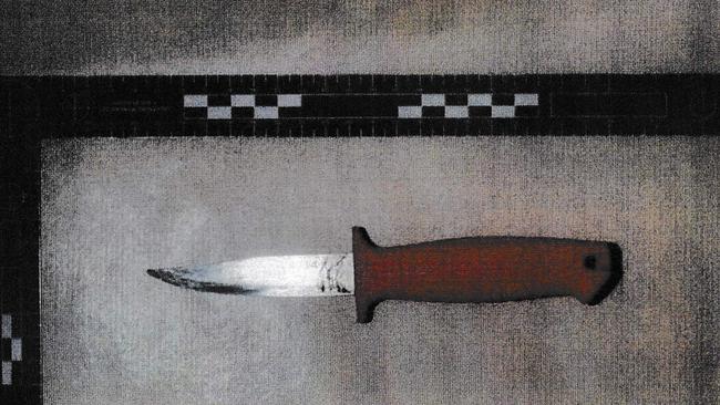 The knife discovered by a member of the public five days after Janine Vaughan disappeared.