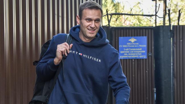 Alexei Navalny after a stint in detention in Moscow last August. Picture: AFP