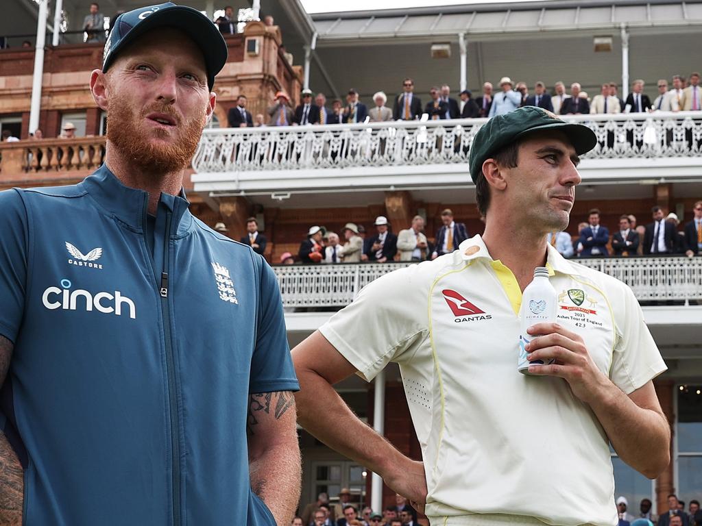 Captains Ben Stokes and Pat Cummins will have their hands full if the series continues this way. Picture: Ryan Pierse/Getty Images